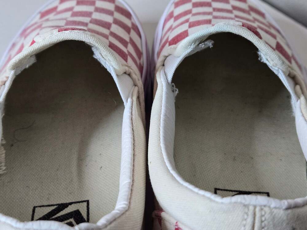 Vans Classic Slip-On Checkerboard Racing Red/White Sneakers - Picture 7 of 7
